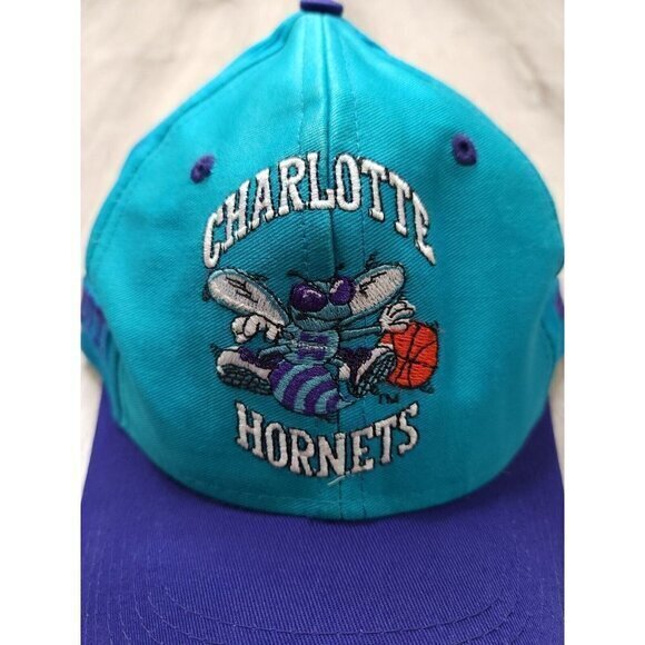 Vintage Charlotte Hornets Snapback Hat 90s - Picture 3 of 12